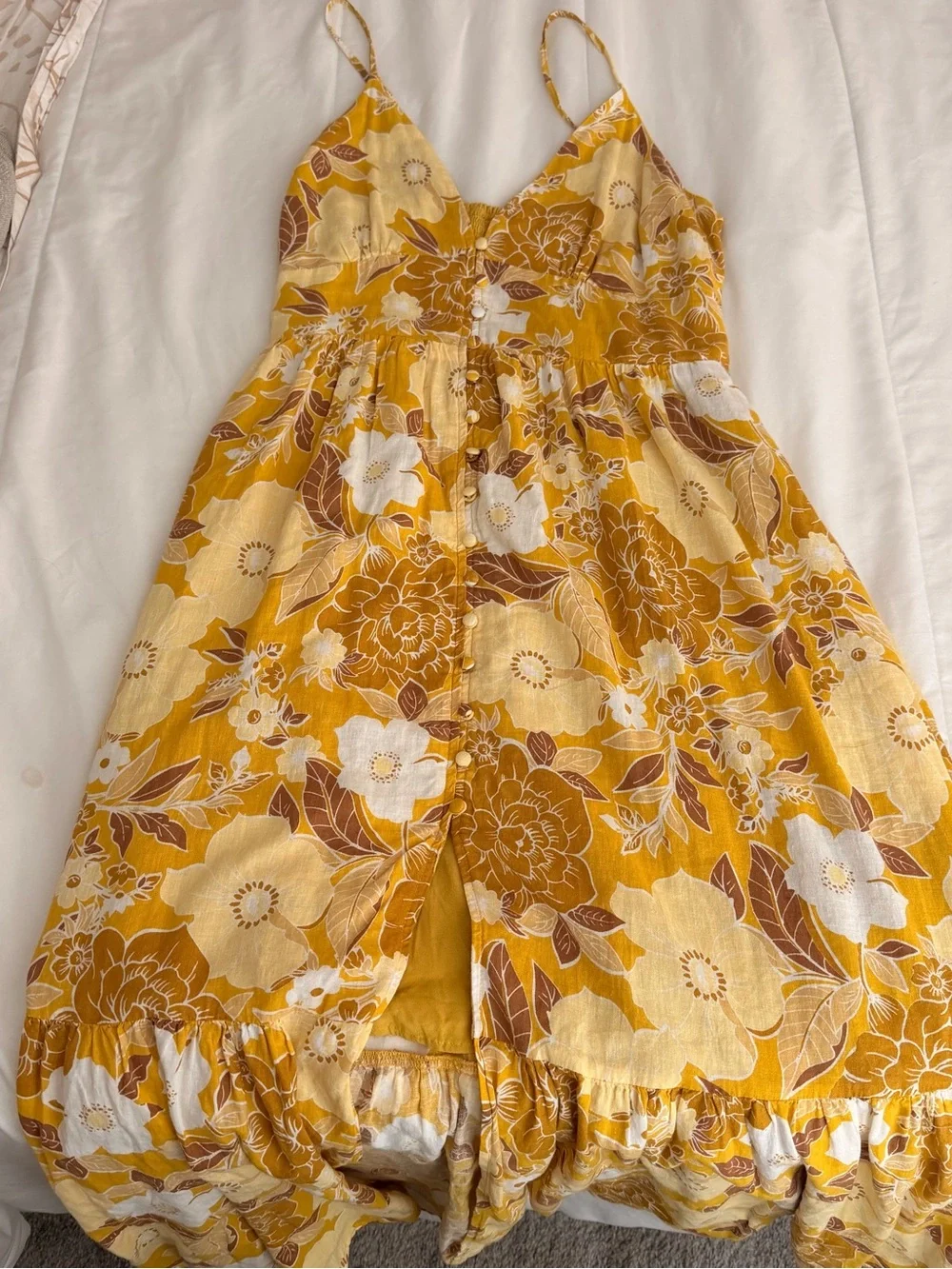 Abercrombie & Fitch Yellow Floral Maxi Sundress
